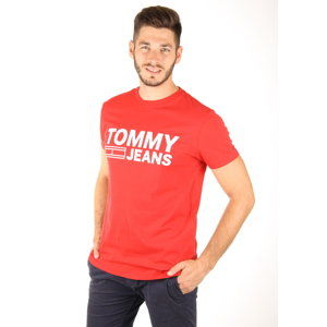 Tommy Hilfiger pánské červené tričko Essential - S (602)